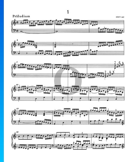 Suite C-Dur, HWV 443: 1. Prelude Musik-Noten