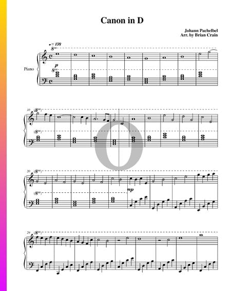Canon in D Musik-Noten