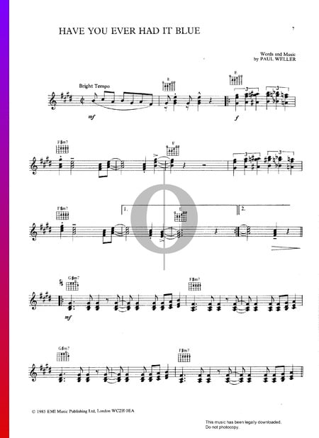 Have You Ever Had It Blue Sheet Music