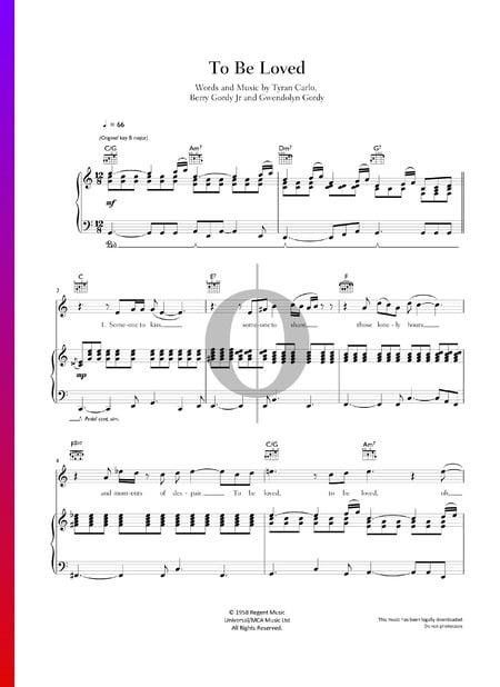 To Be Loved Musik-Noten