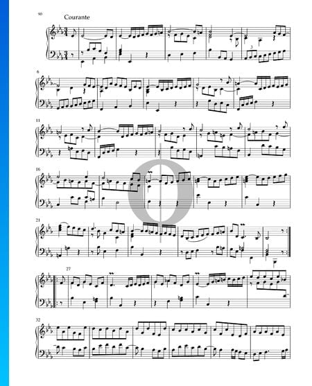 Suite in Es-Dur, BWV 1010: 3. Courante Musik-Noten