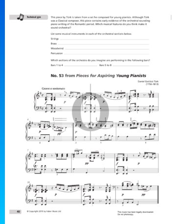 Pieces For Aspiring Young Pianists: No. 53 Solemn And Moving Sheet Music