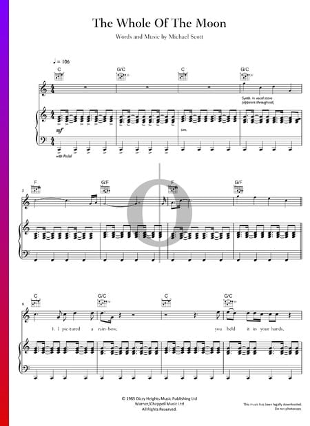 The Whole Of The Moon Sheet Music