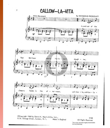Callow-La-Vita (Red Balloon) Sheet Music
