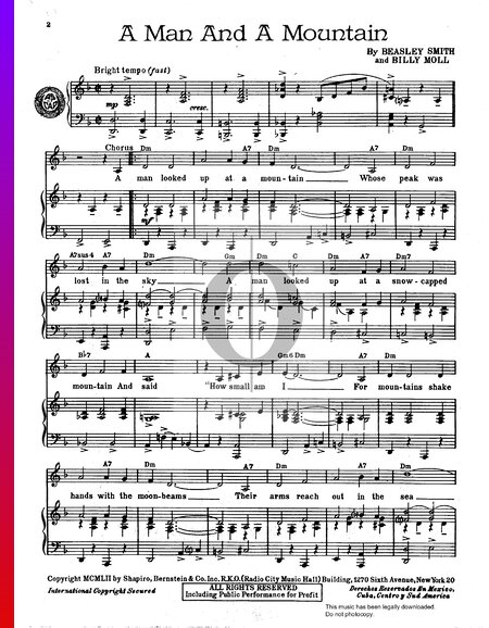 A Man And A Mountain Sheet Music