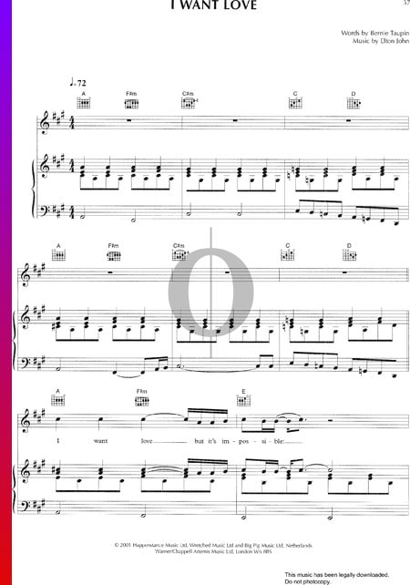 I Want Love Sheet Music