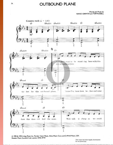 Outbound Plane Sheet Music