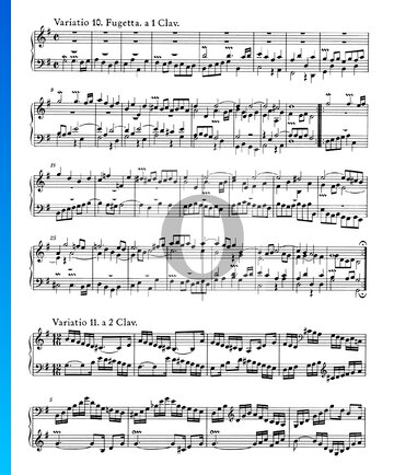 Variaciones Goldberg, BWV 988: Variación 10. Fugetta. a 1 clave Partitura