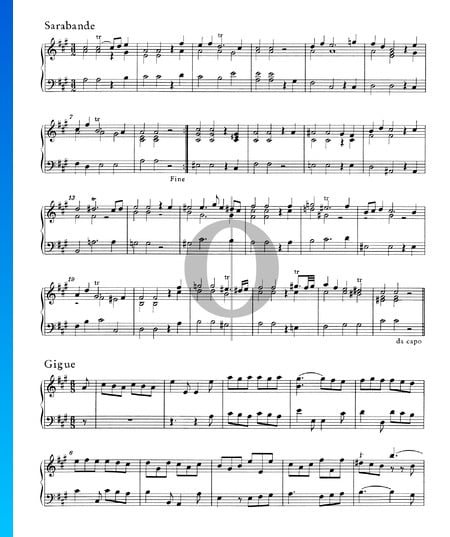 Suite A-Dur, HWV 454: 4. Gigue Musik-Noten