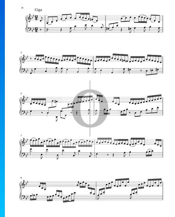 Partition Partita en Sol mineur, BWV 1004: 4. Giga