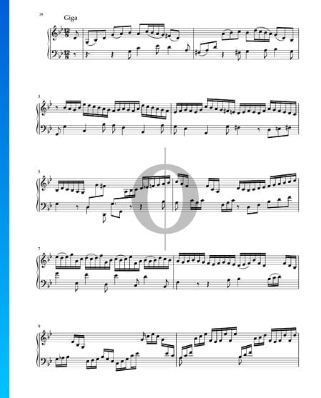 Partita in g-Moll, BWV 1004: 4. Giga Musik-Noten