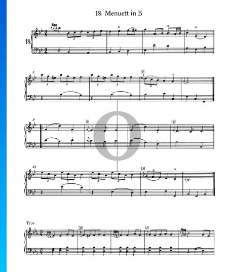 Menuet in B Major, No. 18 Sheet Music