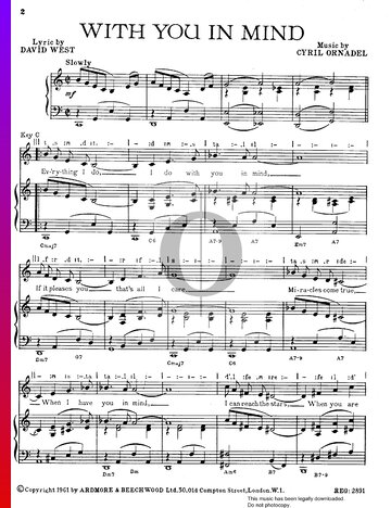 With You In Mind Sheet Music