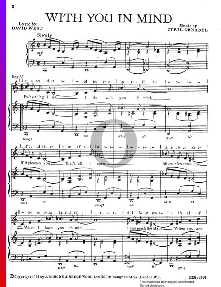 With You In Mind Musik-Noten