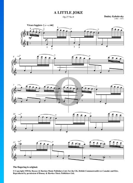 A Little Joke, Op. 27 No. 9 Sheet Music