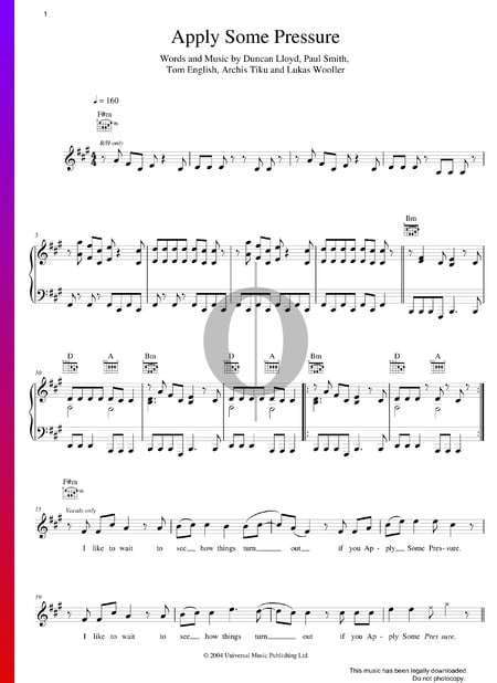 Apply Some Pressure Musik-Noten