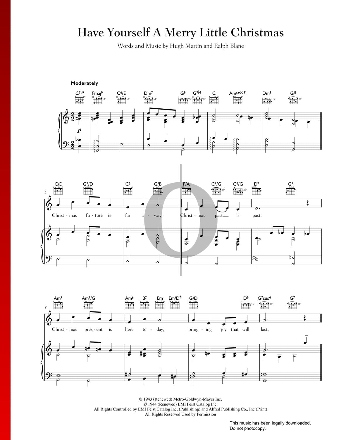 Have Yourself A Merry Little Christmas Sheet Music Piano Guitar 