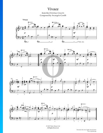 Weihnachtskonzert in g-Moll, Op. 6 Nr. 8: 4. Vivace Musik-Noten