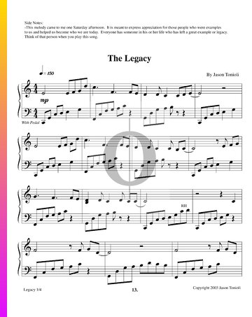 The Legacy Sheet Music