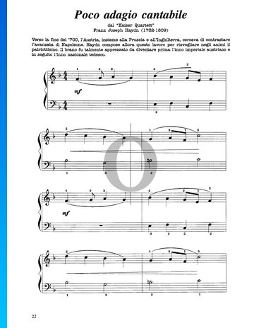 Partition Quatuor à cordes en Do majeur, Hob.III :77: 2. Poco adagio cantabile