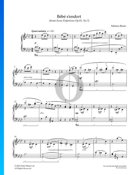 Scene Enfantines, Op. 92 No. 7: Bébé s'endort