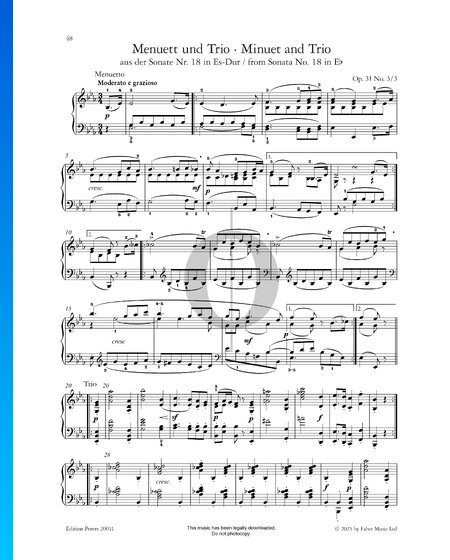 Sonate in Es-Dur, Op. 31 Nr. 3: 3. Menuetto