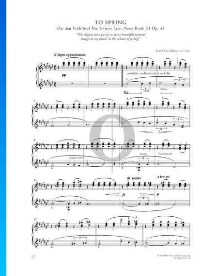 Lyric Pieces, Op. 43 No. 6: To The Spring