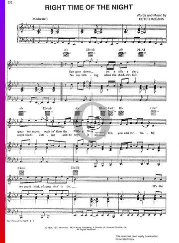 Right Time Of The Night Sheet Music