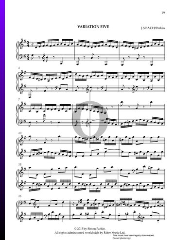 Goldberg Variationen, BWV 988: Variationen 5-9 (Jazz) Musik-Noten