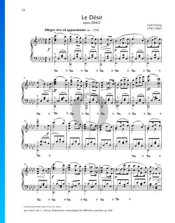 Le Désir, Op. 604 No. 2 Spartito