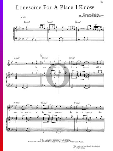 Lonesome For A Place I Know Sheet Music