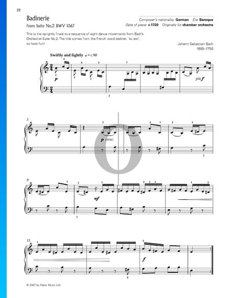Suite pour Orchestre No. 2 en Si mineur, BWV 1067: 7. Badinerie