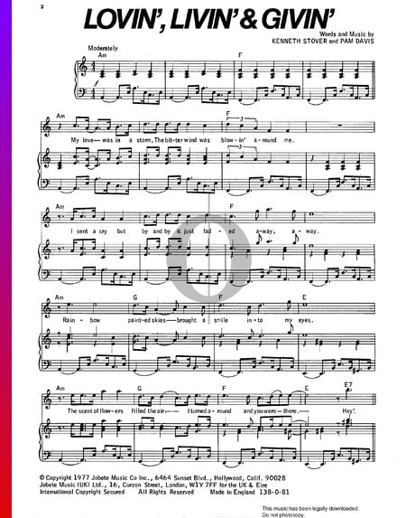 Lovin', Livin' & Givin' Musik-Noten