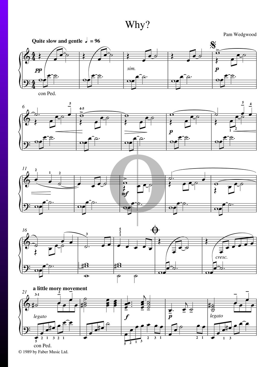 Why? (Pam Wedgwood) Piano Sheet Music - OKTAV