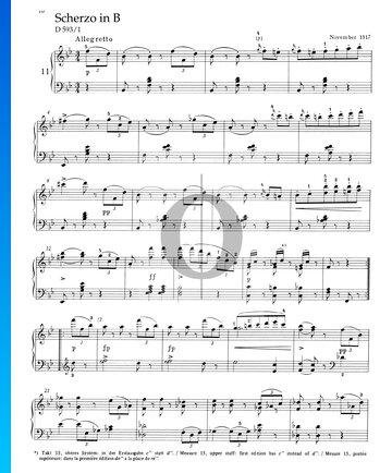 Scherzo in B-Dur, D 593/1 Musik-Noten