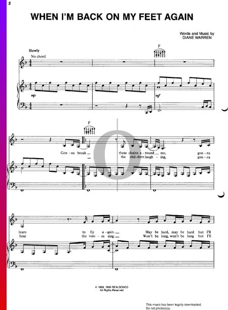 When I'm Back On My Feet Again Sheet Music