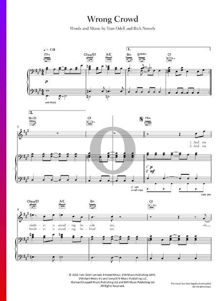 Wrong Crowd Sheet Music