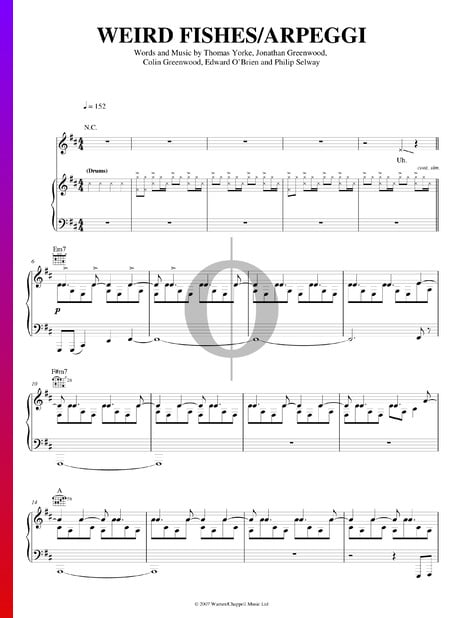 Weird Fishes Arpeggi Sheet Music