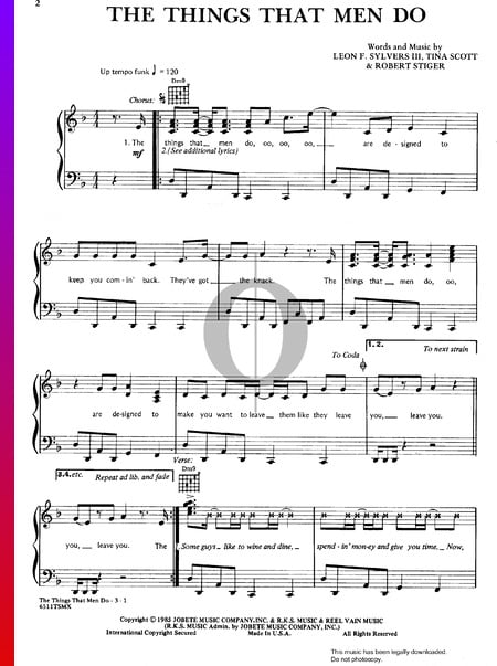 The Things That Men Do Musik-Noten