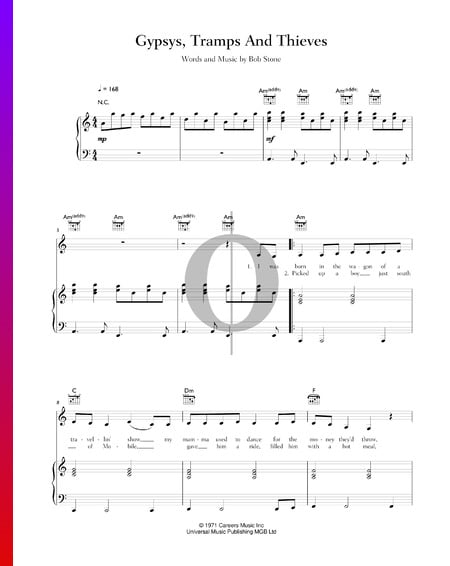 Gypsys, Tramps and Thieves Sheet Music