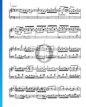 Partita 5, BWV 829: 7. Gigue Musik-Noten