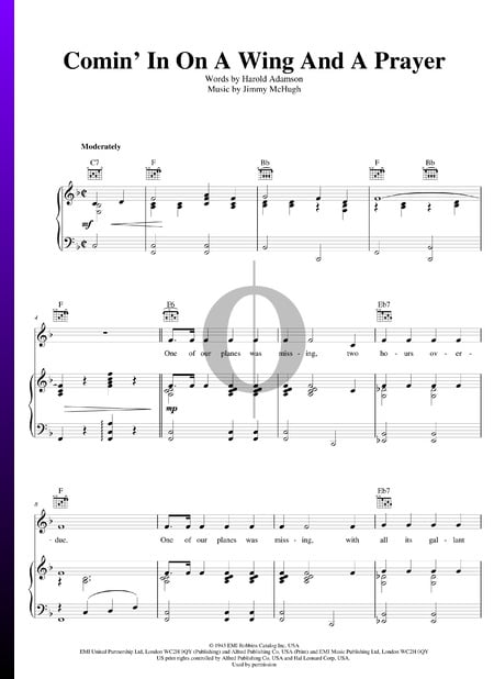 Comin' In On A Wing And A Prayer Musik-Noten