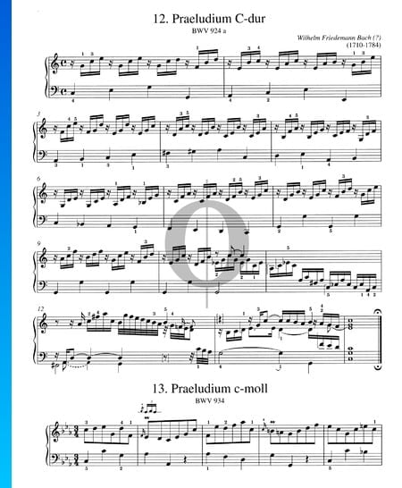 Prelude C Major, BWV 924a