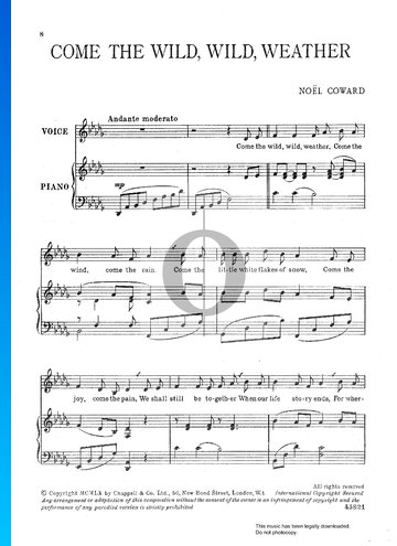 Come The Wild, Wild Weather Sheet Music