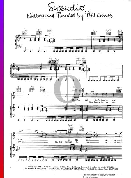 Sussudio Sheet Music