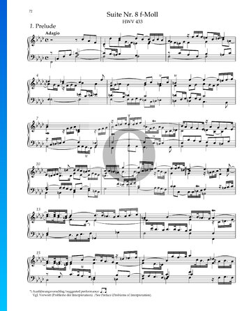 Suite Nr. 8 f-Moll, HWV 433: 1. Prelude Musik-Noten