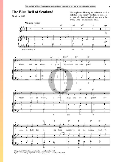The Blue Bell Of Scotland Sheet Music