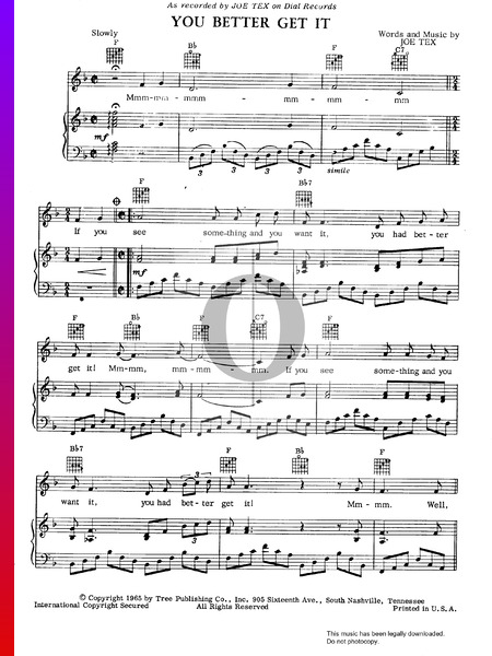 You Better Get It Sheet Music