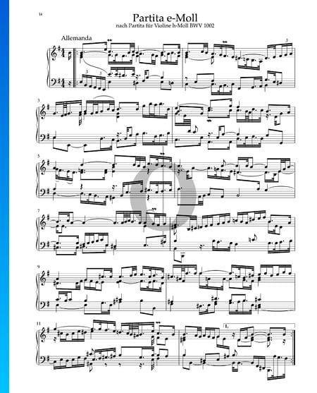 Partita en Mi mineur, BWV 1002: 1. Allemanda