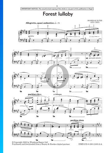 Country Pieces, Op. 27: No. 3 Forest Lullaby Partitura
